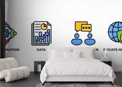 Intranet banner web icon vector illustration concept for global network system with icon of access, collaboration, data, communication, private network, and information technology Wall mural