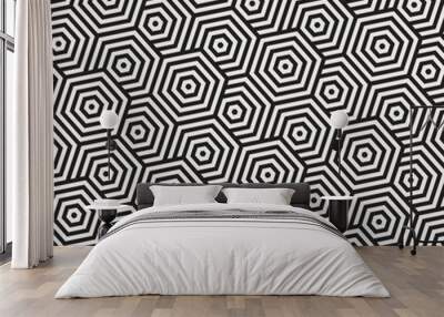 black and white geometric pattern,background line
 Wall mural