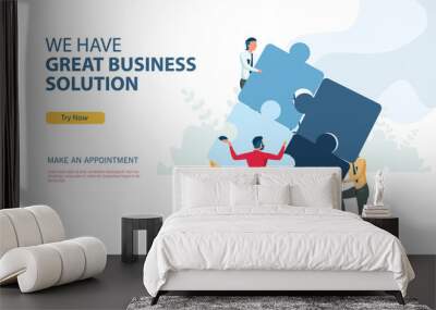 Business solution program with flat design concept  Wall mural