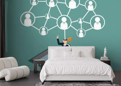 modern technology social networking isometric concept Wall mural