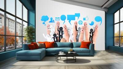 smile fingers for  symbol of social network Wall mural