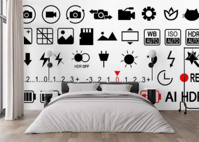 example of illustration of a cellphone 

indicator.mobile phone application with photo 

and video viewfinder and buttons.
 Wall mural