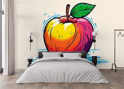 coloured rainbow apple Wall mural