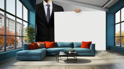 business man handing blank business card over Wall mural