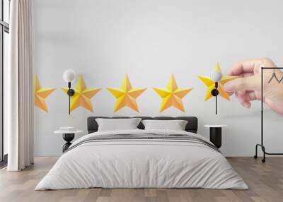 Five stars in hand. Increase rating evaluation Wall mural