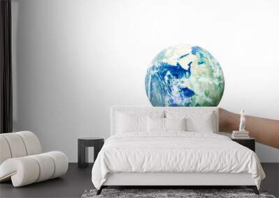 Globe ,earth in human hand. Earth image provided by Nasa Wall mural