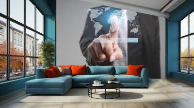 Hand touch virtual icon osocial network Wall mural