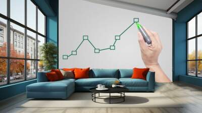 Hand writing analyze graph for trade stock market Wall mural