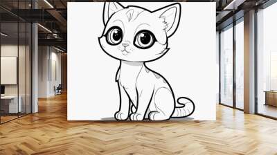 Cartoon cat for coloring books Wall mural