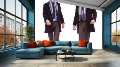 business man full body walking Wall mural