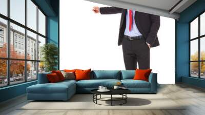 business man pointing at his back Wall mural