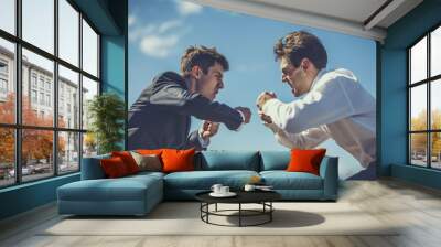 concept of competition in the business, two man being competitive and fighting for the best result Wall mural