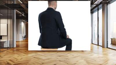 Rear view of a handsome businessman sitting Wall mural