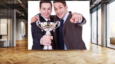 winning business men pointing to you Wall mural