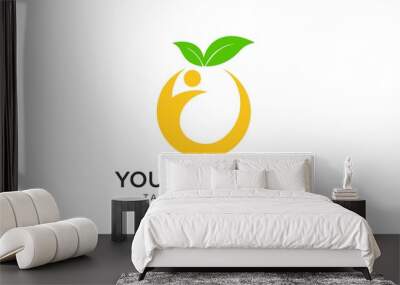 Nutrition from fruit for the body logo designs Wall mural