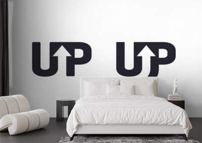 U and P letter with arrow for design vector editable Wall mural