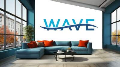 Wave word for logo designs vector editable Wall mural