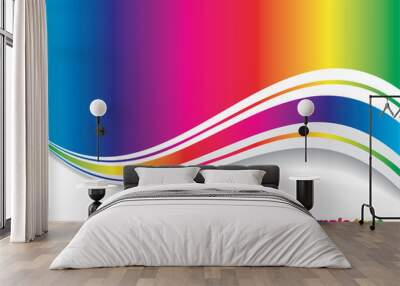 Abstract rainbow with wave Wall mural