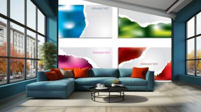 Torn business card set Wall mural