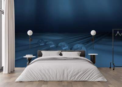 Metallic underwater pipelines Wall mural