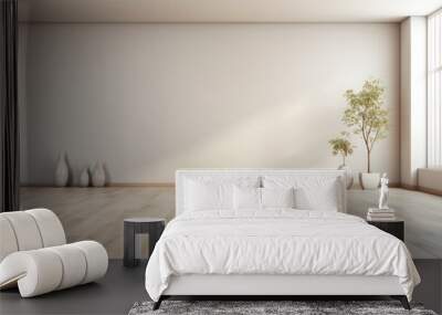 Minimalist urban apartment with sunlight. Wall mural