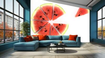 Pie chart of watermelon slices Wall mural