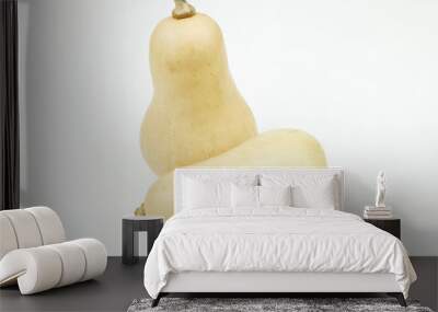 Two butternut squash fruits, on white background. Wall mural