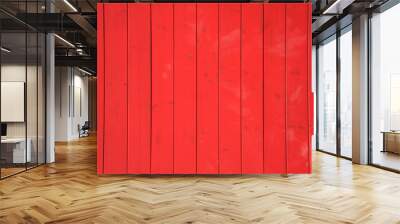 Wooden red background, vintage blank surface, close up view. Wall mural