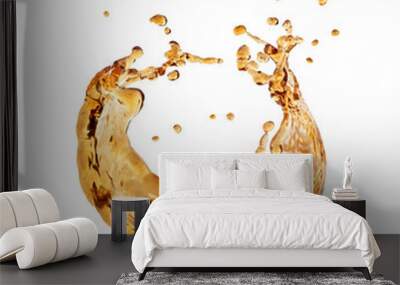 Beautiful splash of cola on white background Wall mural