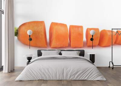 carrot lies on a white background Wall mural