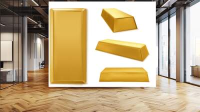 Gold bar isolated on white background. vector illustration. Wall mural