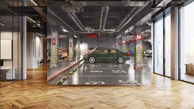 parking garage area 3d illustration Wall mural