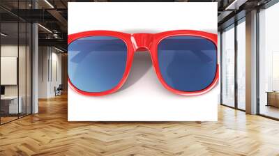 red sun glasses isolated over the white background. Wall mural