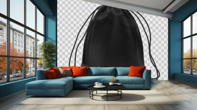 Vector black backpack mockup Wall mural