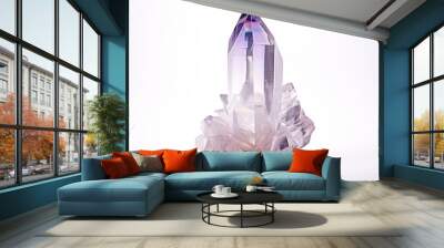 amethyst stone isolated on white background Wall mural