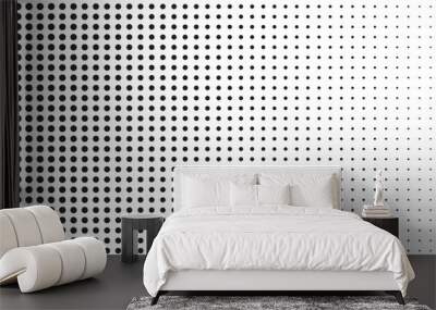 Background with monochrome dotted texture. Polka dot pattern template. Background with black dots - stock vector dots background vector dots illustration Wall mural