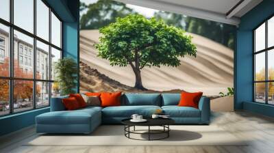 tree in the desert Wall mural