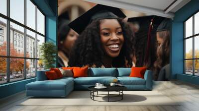 young woman graduation day life moment Wall mural