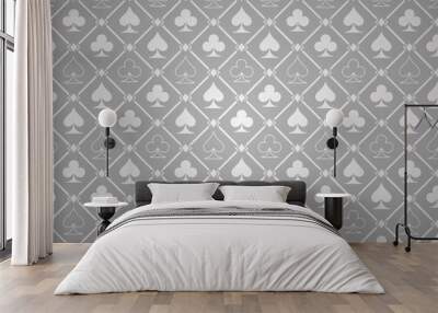 Vector Poker Silver Background Wall mural