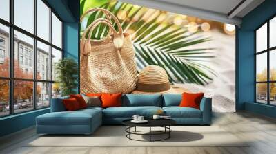 Summertime Elegance with Woven Accessories Wall mural