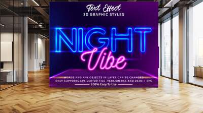 Night Vibe Letters Editable Text Effect Wall mural