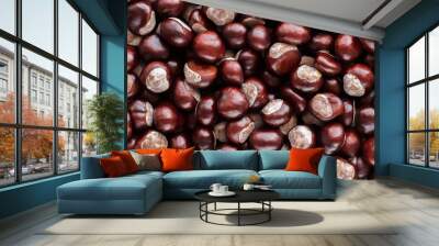 Autumn chestnut Wall mural