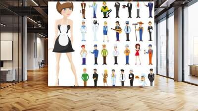 cartoon vector characters of different professions Wall mural