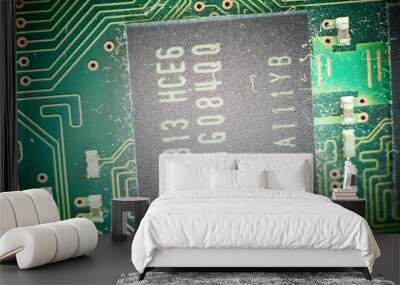 Motherboard, macro chips Wall mural