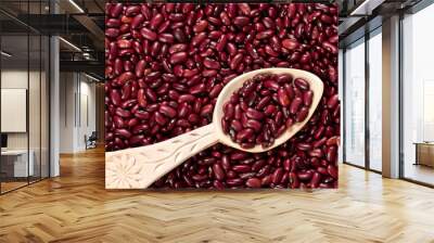 A grain of red bean seeds background and texture. Top view. Wall mural