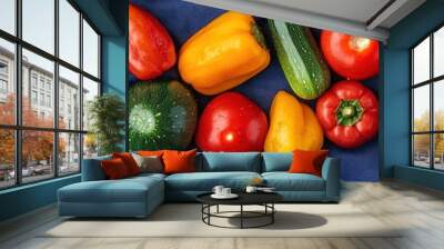 Colorful Roasted Vegetable Plate Arrangement Wall mural