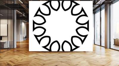 cov sars 2 - coronavirus icon sign symbol, black simple outline flat - vector Wall mural