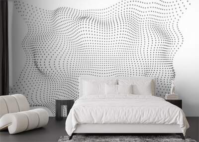 Halftone pattern overlay - 3d abstract shape design element - curved rectangle Wall mural