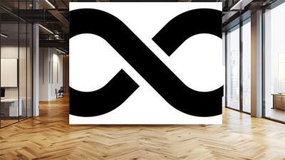 infinity symbol black - simple with discontinuation - isolated - vector Wall mural