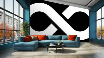 infinity symbol white - gradient with discontinuation - isolated - vector Wall mural